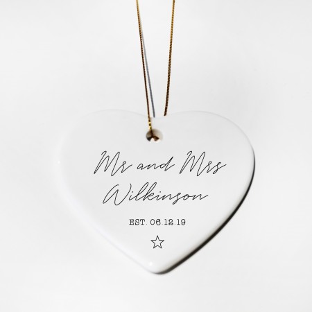 Personalised Ceramic Heart - Wedding Gift